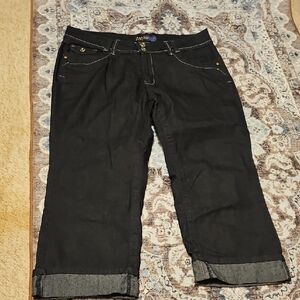 Angels Dark Cropped Jeans with Rolled Cuffs
